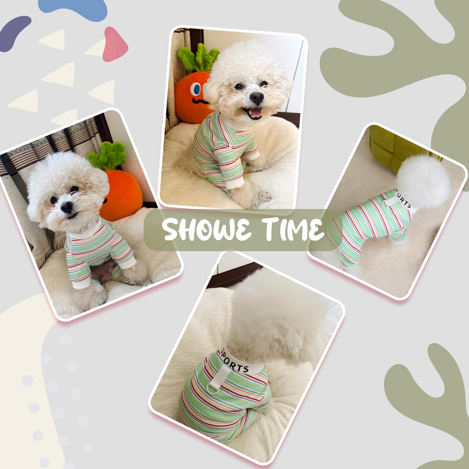 Pyjamas pour chiens de taille moyenne et petite, Pulls chauds et doux pour chats à porter la nuit, Body pour chien avec laisse à anneau en D (Vert, XL)