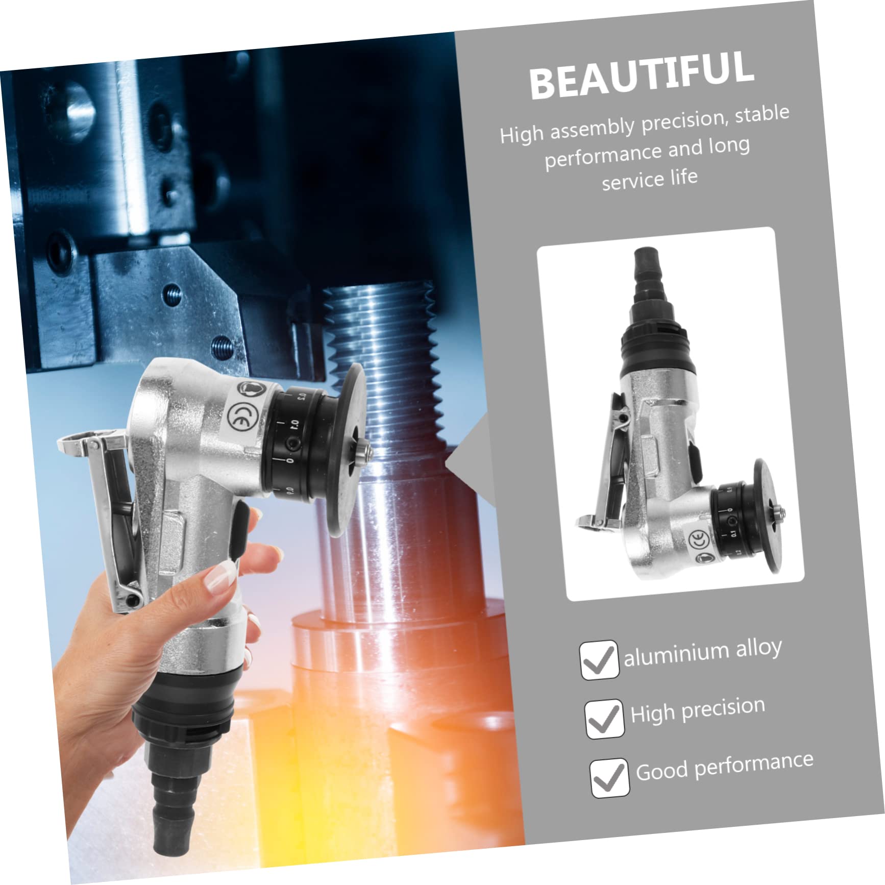 DOITOOL Mini Biseladora Neumática de Alto Rendimiento para Materiales Metálicos Profundidad Ajustable 0.1-0.9 Mm
