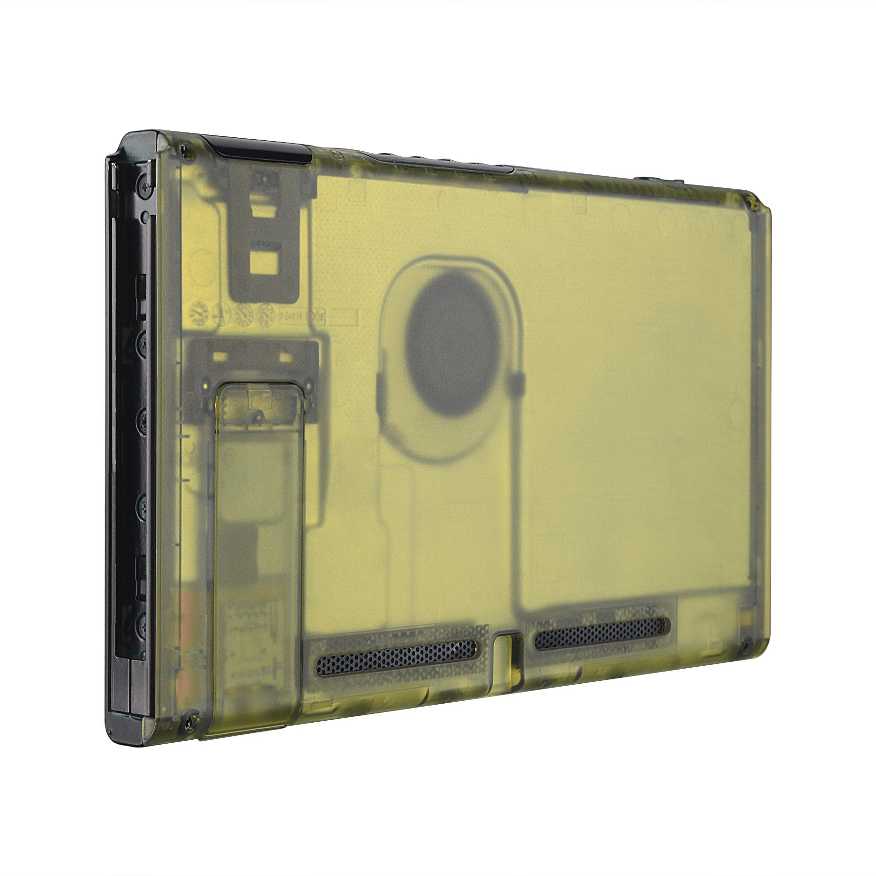 eXtremeRate Cover Posteriore Scocca Ricambio per Nintendo Switch Console,Custodia DIY Shell Case Supporto Kickstand per Nintendo Switch(NON Include Console)-Trasparente Ambra