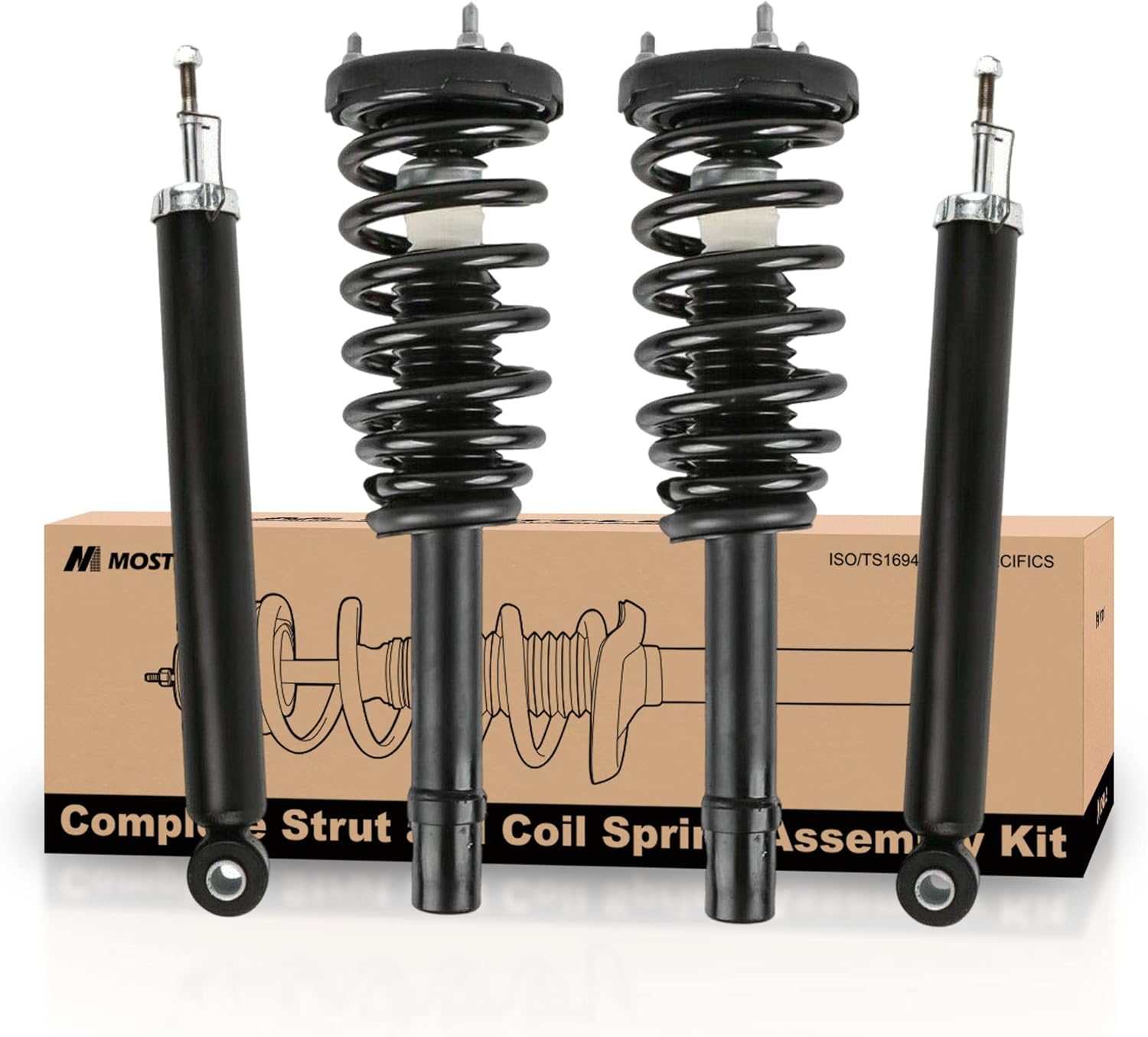 MOSTPLUS 172281 349060 Rear and Front Complete Struts Shock Assembly Compatible for 2006-2010 Hyundai Sonata Azera
