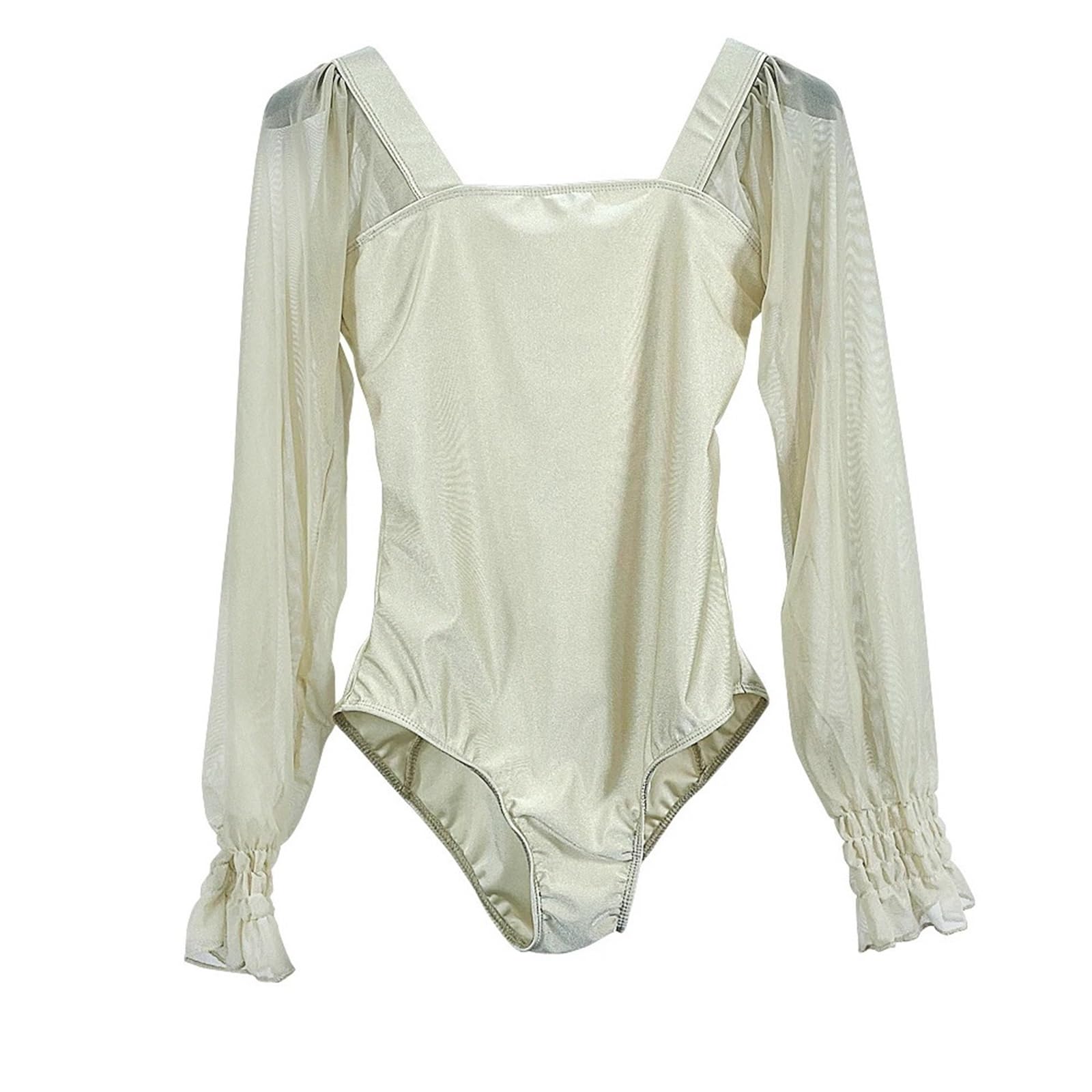 Maillot Ballet Mujer Medias Ropa de Baile de Ballet Ropa de Gimnasio for Mujer Ropa Corporal Ropa de práctica de Yoga aérea Ropa Corporal(Apricot,S)