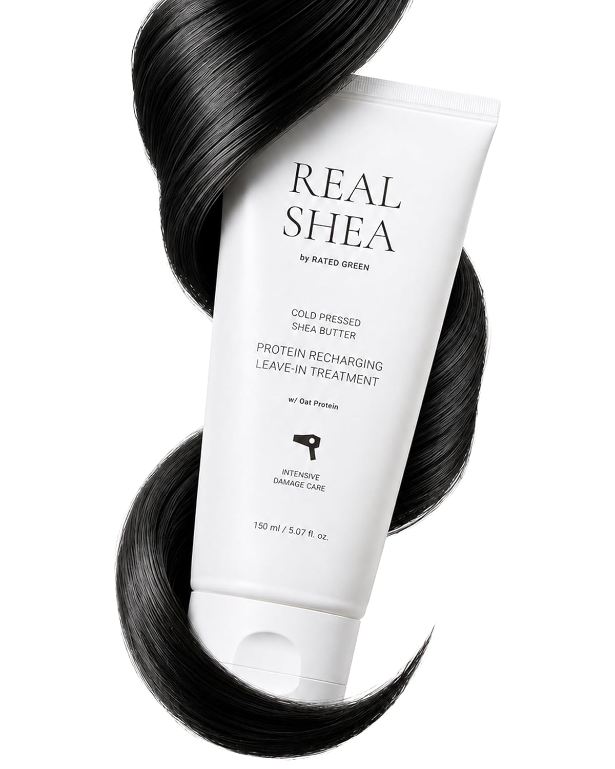 RATED GREEN Real Shea Protein Recharge Leave-in Treatment, 5.07 fl oz - Organic Shea Butter Deep Conditioning Hair Mask Treatment for Dry, Frizzy, Damaged Hair