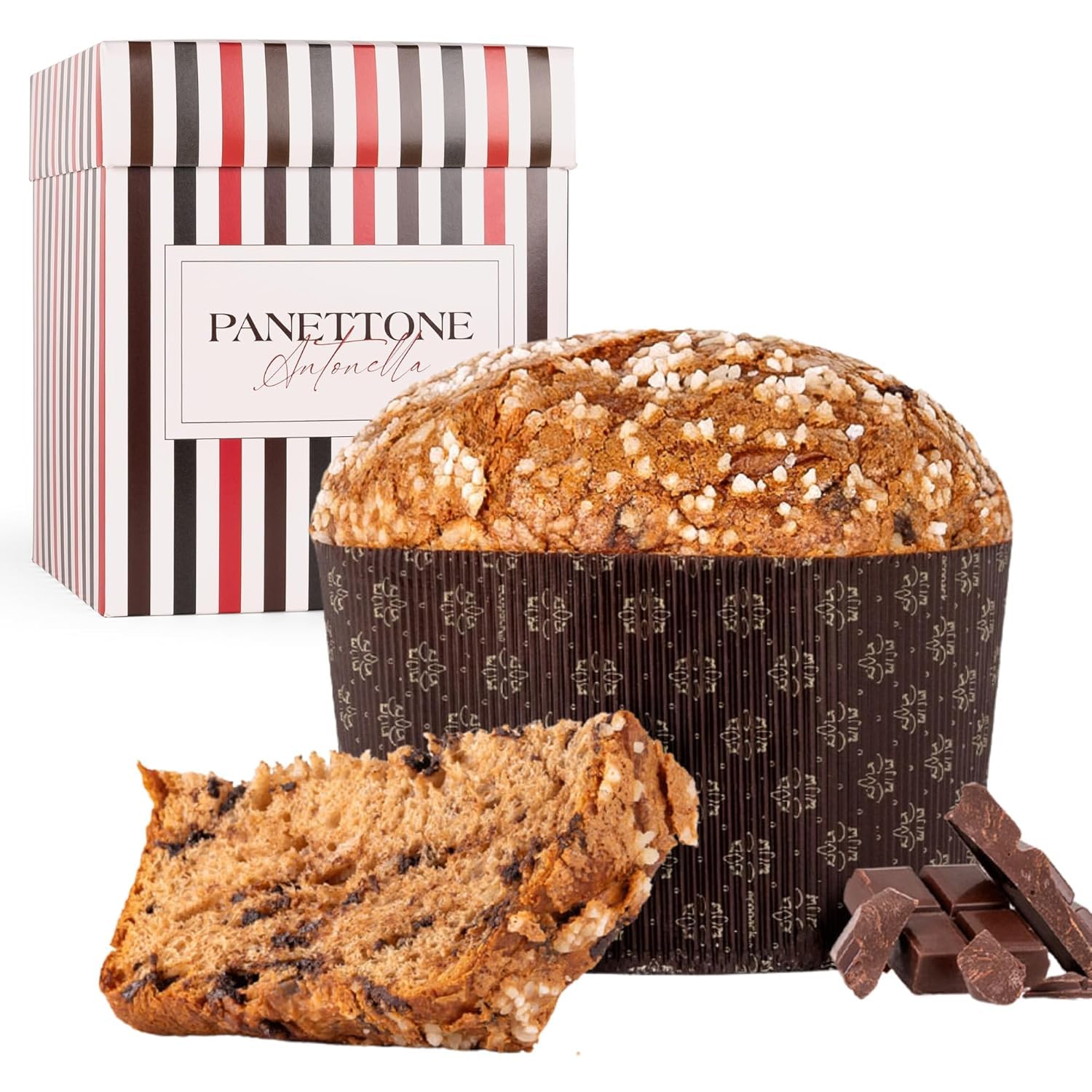 Panettone Antonella Chocolatíssimo de Chocolate XXL 1200 gr - Elaboración Artesanal con Receta Tradicional - Delicioso Panetone Dulce Navideño (1 PANETTONE)