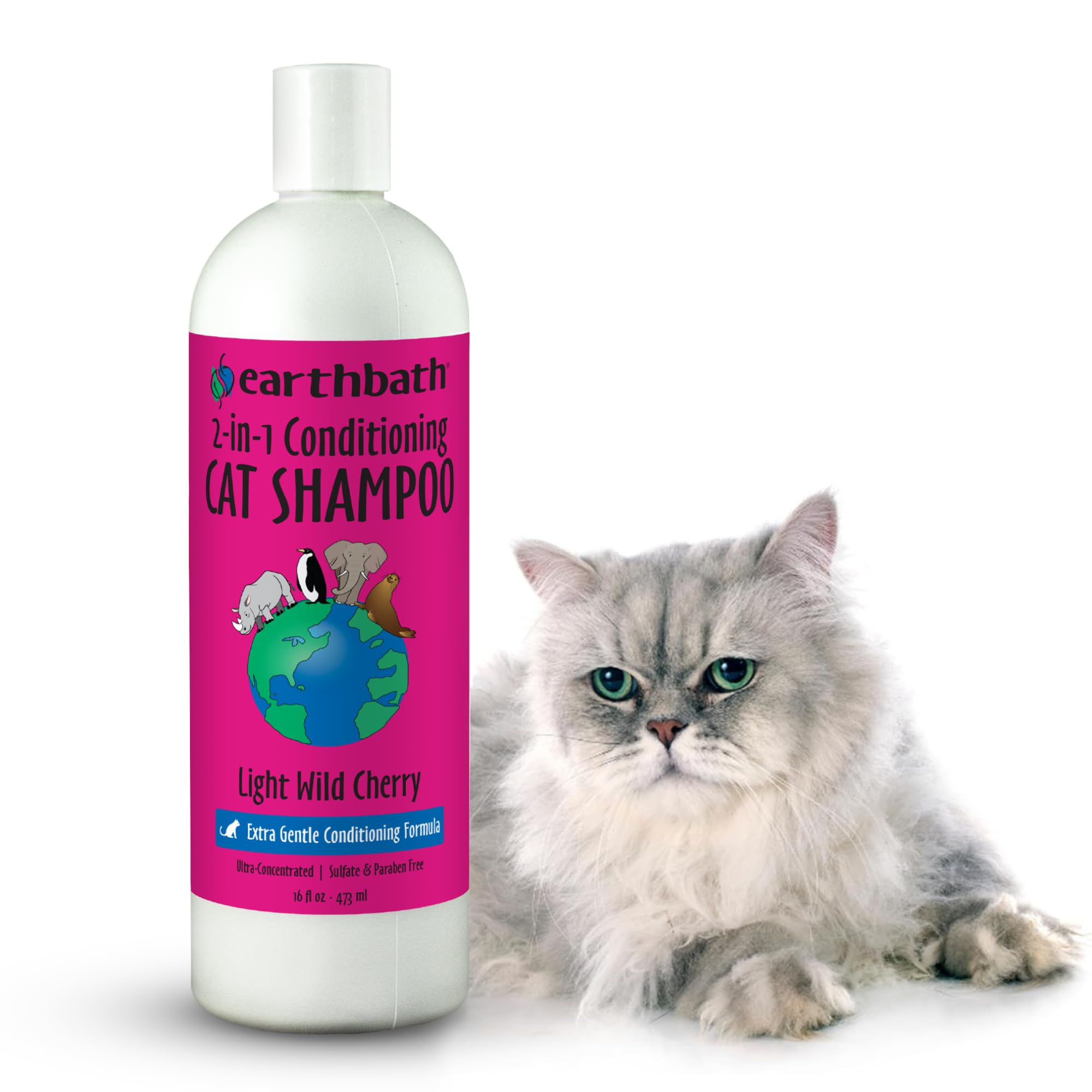 earthbath Wild Cherry 2-in-1 Cat Conditioning Shampoo