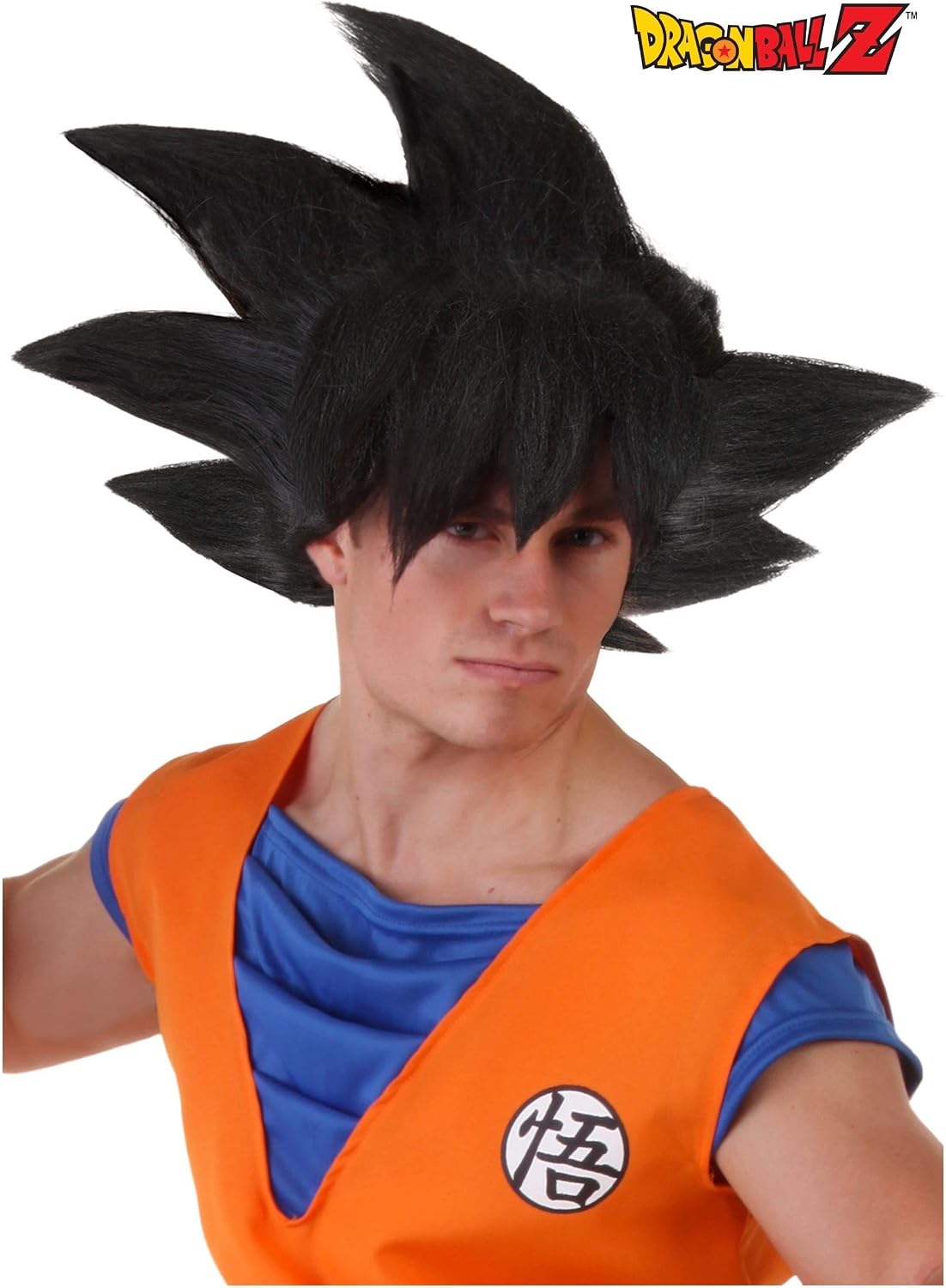 Dragon Ball Z Goku Black Hair Wig for Adults - Men's Spiky Saiyan Anime Wig - Officially Licensed