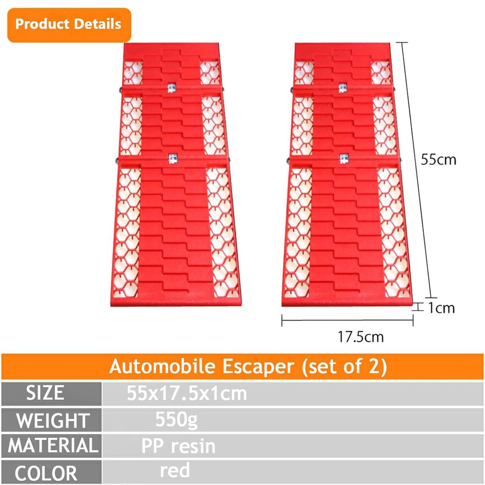 Anfahrhilfe Faltbar Set 2 Stück Sandbleche Offroad Anfahrhilfe Wohnmobil 10T Last Für PKW LKW Geländewagen Wohnmobil Sand/Schlamm/Schnee Anfahrhilfe Antirutsch,Rot