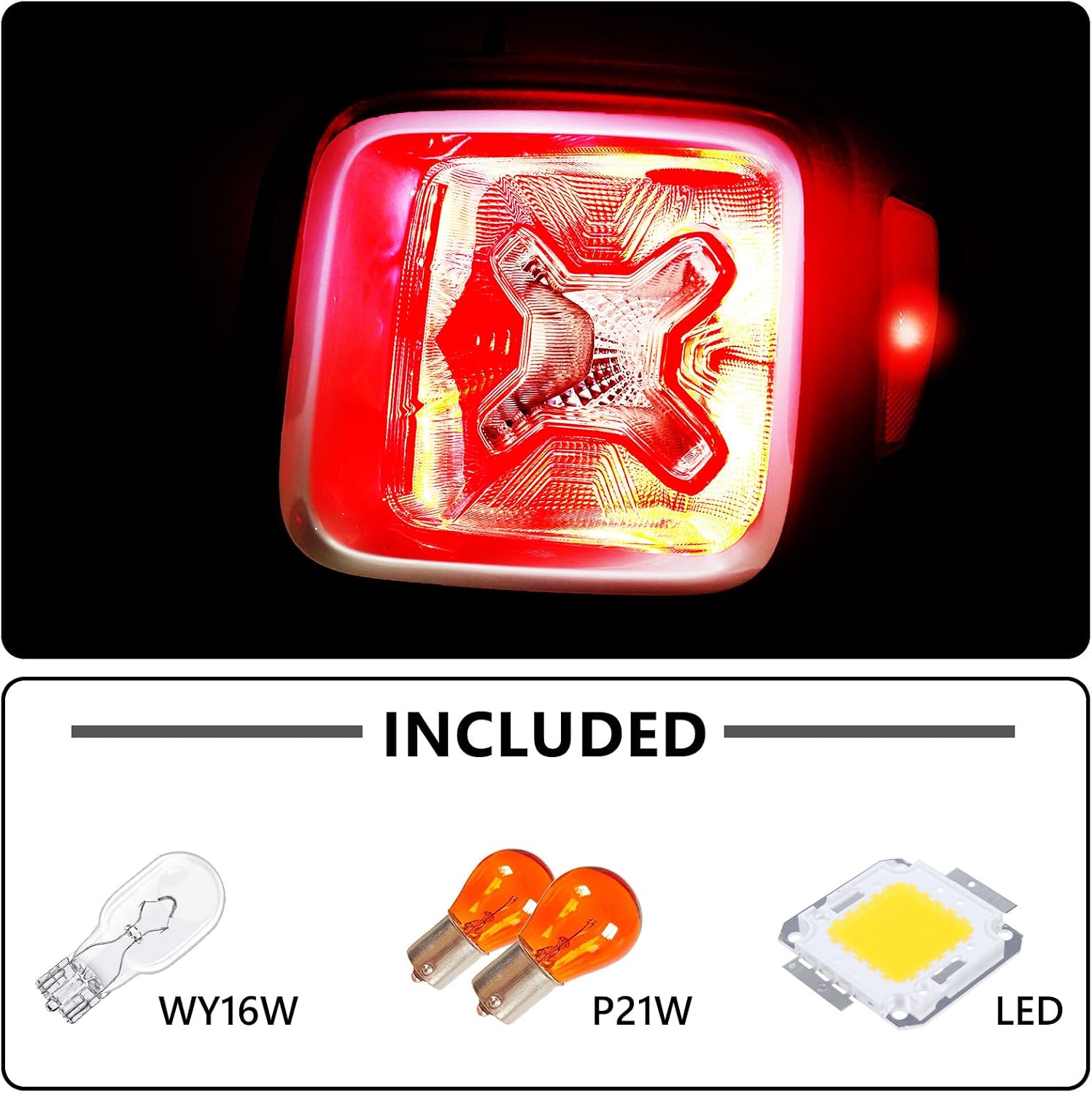 Huray Tail Light for Jeep Renegade 2015-2022 OE Tail Lamp Replacement (White, Passenger Side (Right))