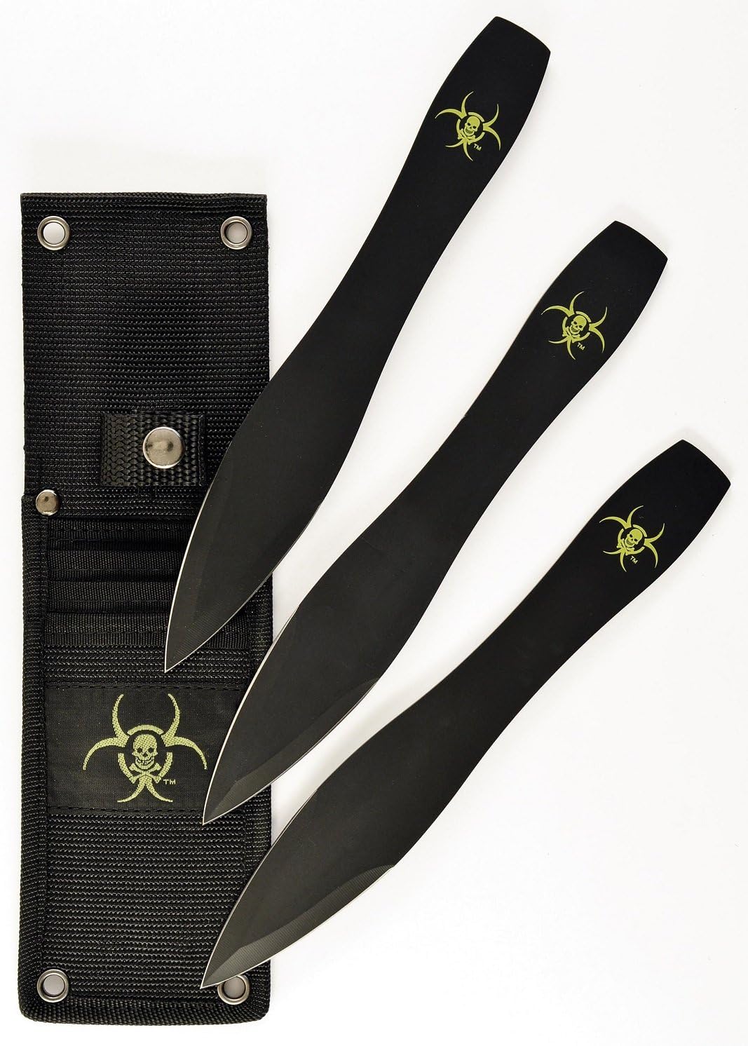 RUKO TK06A3B Throwing Knives with a Ballistic Nylon Sheath (3 Piece), 9"