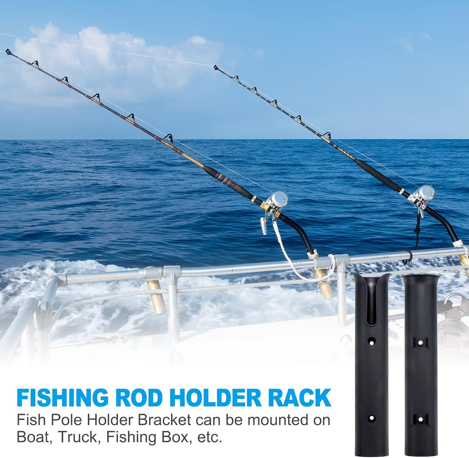 Patikil Fishing Pole Holder - Plastic Boat Pole Bracket Fishing Tube Rod Holder Racks Side/Wall Mounted with Screws for Kayak Truck