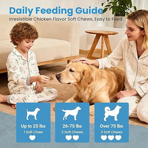 Miniatura 7 de Probióticos para perros, suplementos de apoyo digestivo, salud intestinal, flora, probióticos masticables suaves para perros para malestar