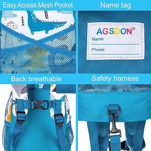 Miniatura 6 de CCJPX Mochila para niños pequeños con correa, arnés de seguridad de dinosaurio de 9.5 pulgadas para bebés y niños, bolsa pequeña