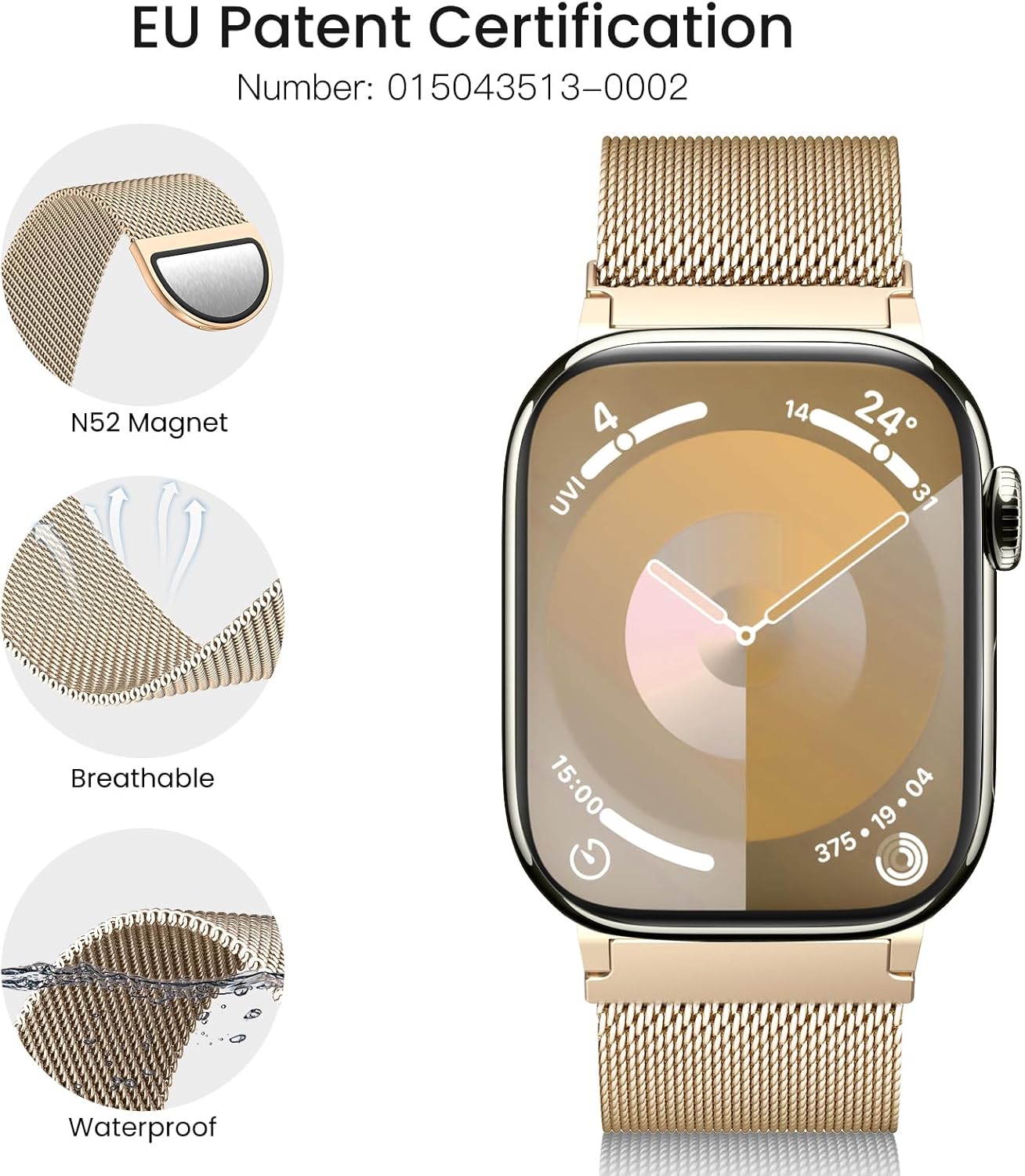 WANLISS Original Metal Milanese Loop Compatible with Apple Watch Band 38mm 40mm 41mm 42mm 44mm 45mm 49mm for Women Men, Magnetic Stainless Steel for iWatch Se Ultra Series 11 10 9 8 7 6 5 4 3 2 1 - Image 3