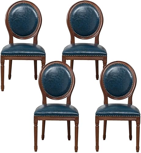 Sillas de comedor de madera para casa de campo, sillas de cocina estilo país francés, silla vintage para sala de estar con respaldo redondo, silla