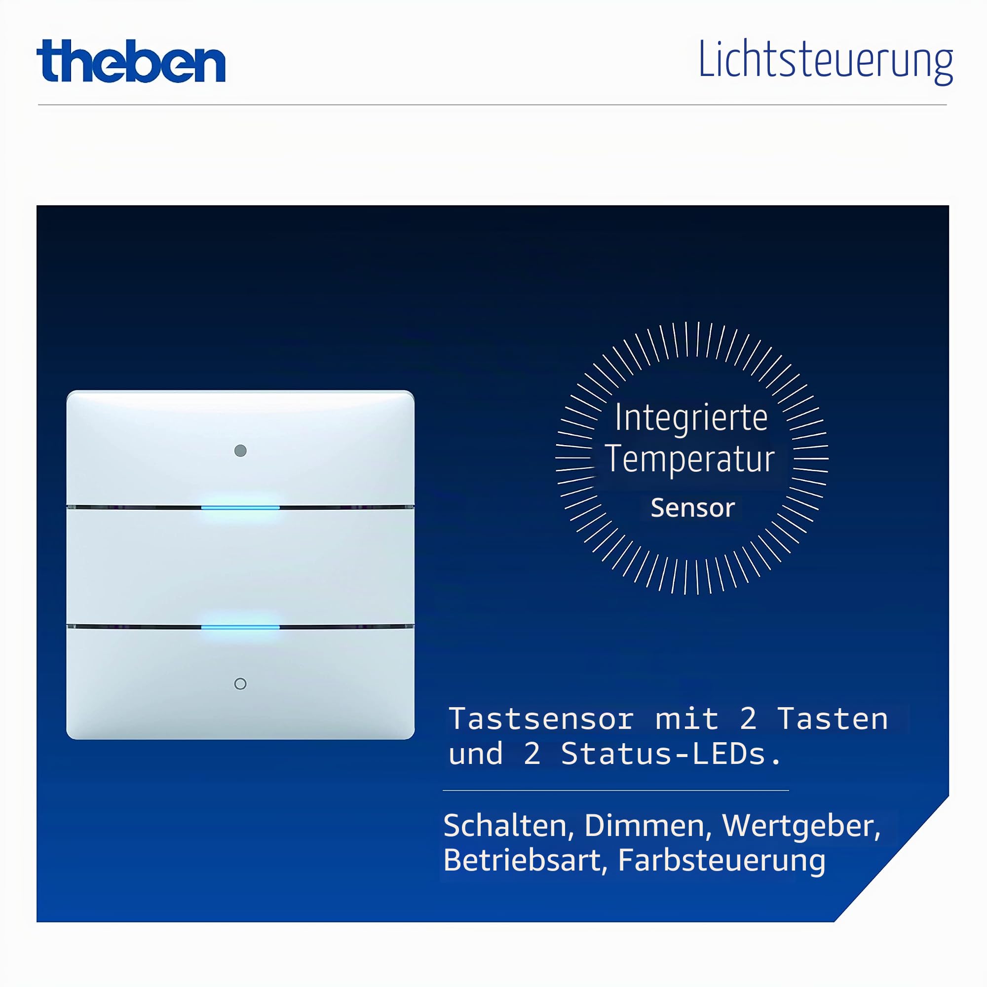 Theben 4969232 iON 102 KNX Tastsensor 2 Tasten Secure