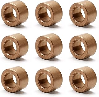 Othmro 10Pcs Bearing Sleeve Plain Bearing Wrapped Bronze Oiled Sintered Bushing Sleeve Bearing 0.39in Bore 0.62in OD 0.39in Length Self-Lubricating Sintered Bronze Bushings for CNC Machine Replacement
