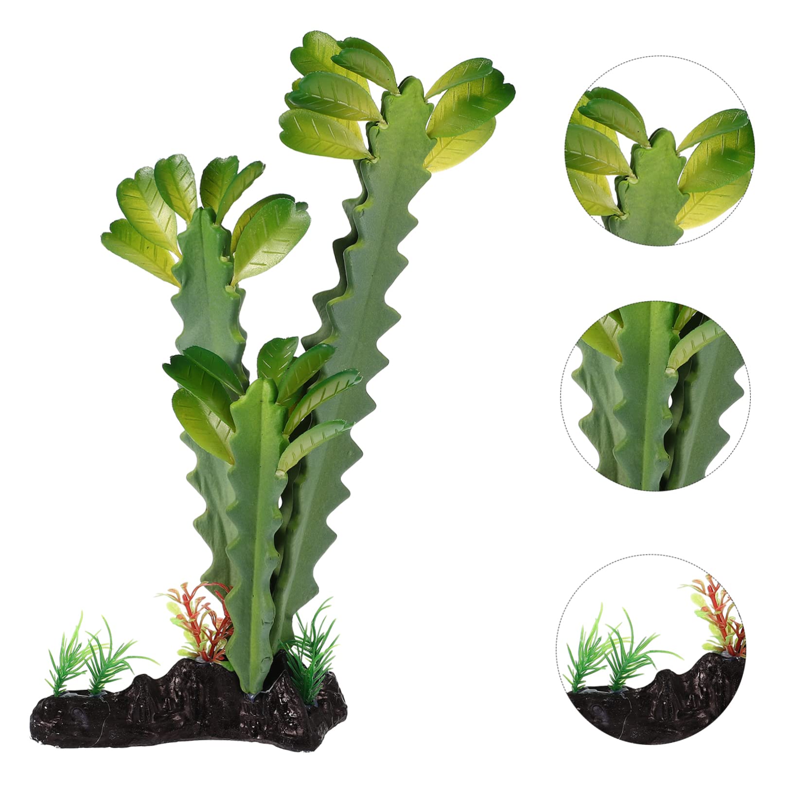 Sosoport 2pièces Plante De Cachette pour Lézard Fausse Plante Résine pour Terrarium Décoration Naturelle pour Reptiles Et Amphibiens pour Aquariums Et Terrariums