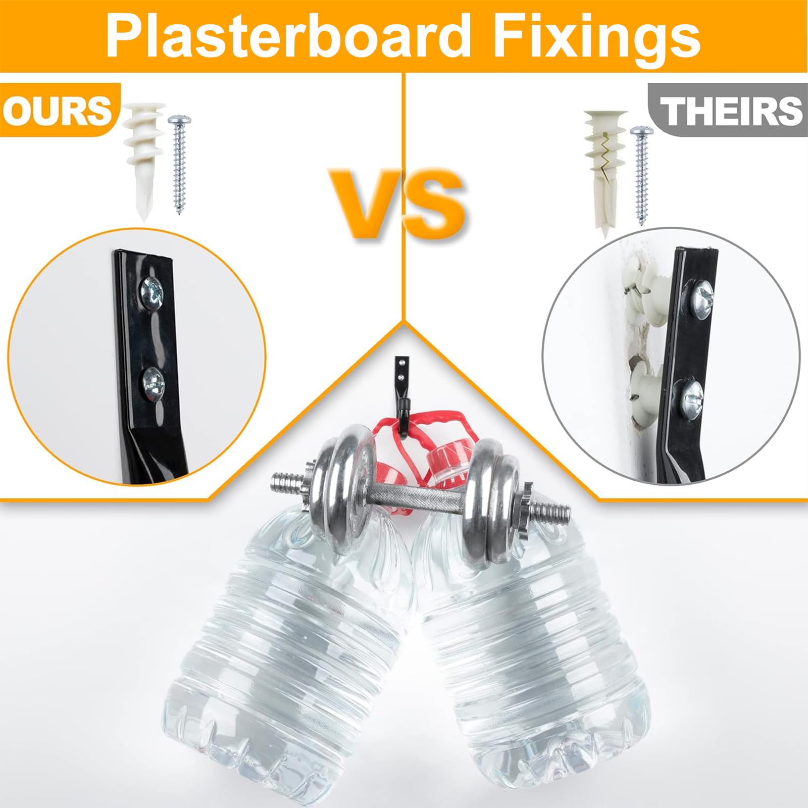 Wavanta 100Pcs Plasterboard Fixings, Self Drilling Drywall Anchors and Screws kit - Image 2