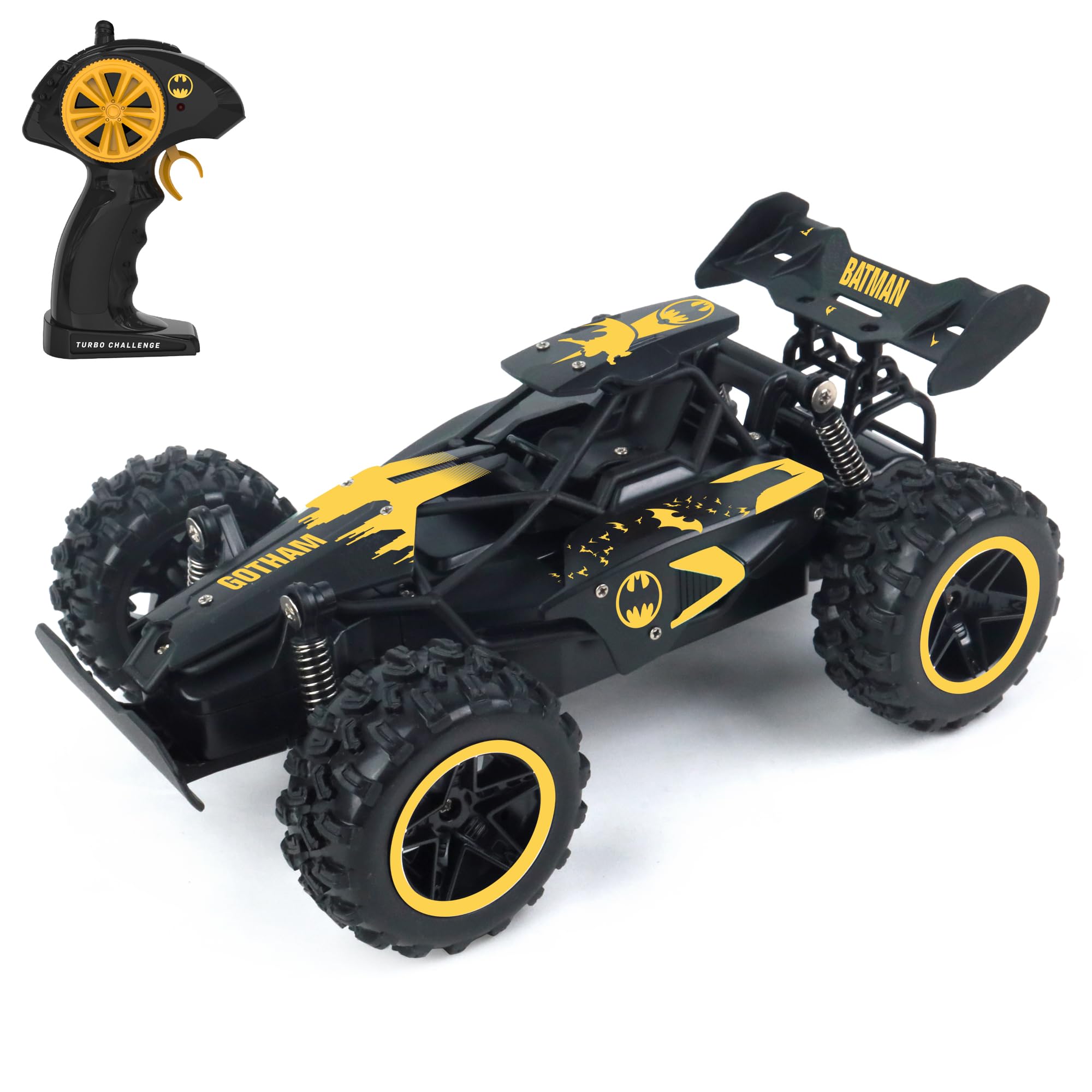 TURBO WYZWANIE - Off Road Batman - Oficjalna Licencja DC Batman - Wszystkie Tereny - 099348 - Samochód zdalnie sterowany - Czarny - 1/24 - Baterie w zestawie - Metal - Zabawka dla dzieci - Od 6 lat