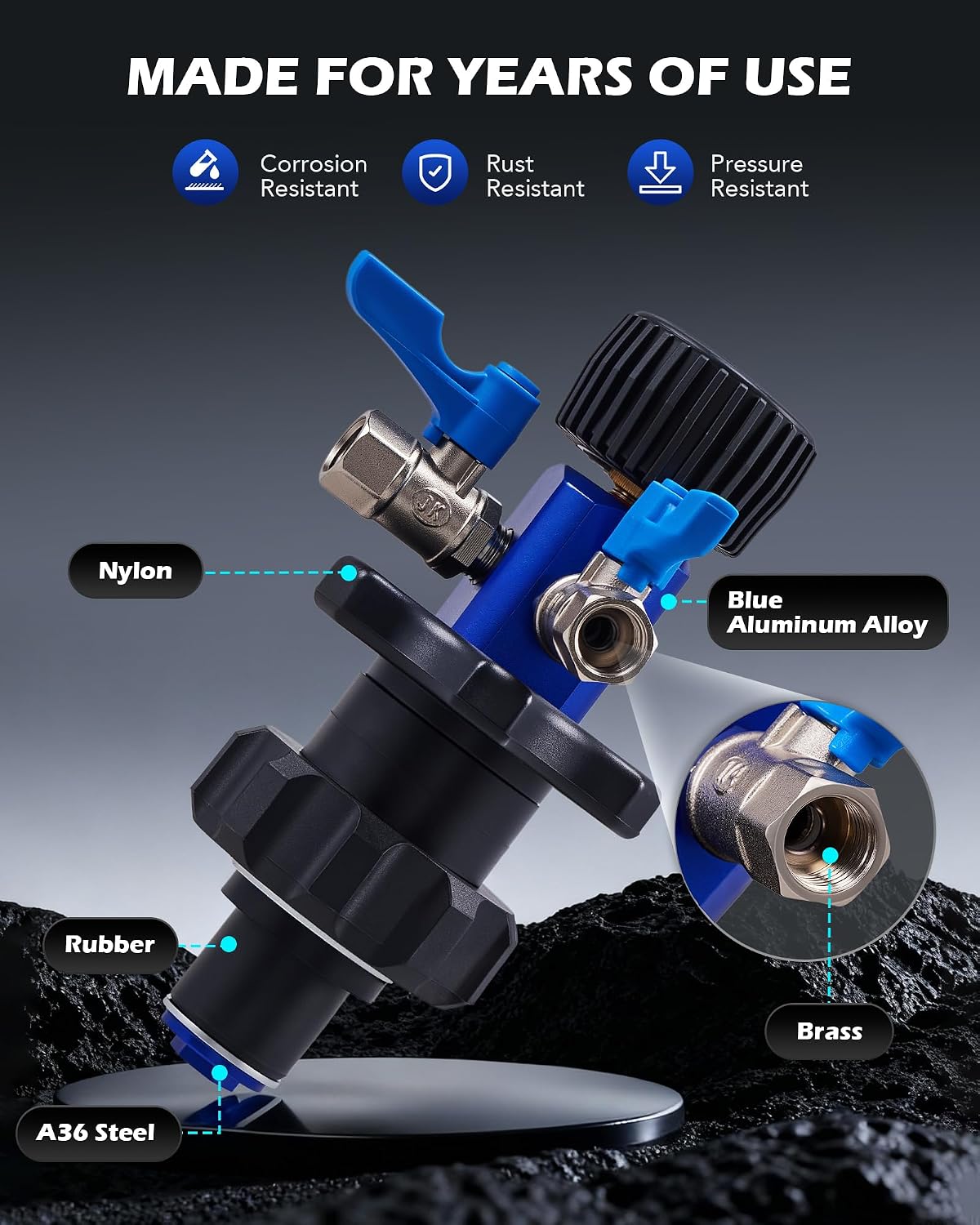 OMT Coolant Vacuum Refill Kit, Radiator Fill Tool With Dual-Movement Gauge