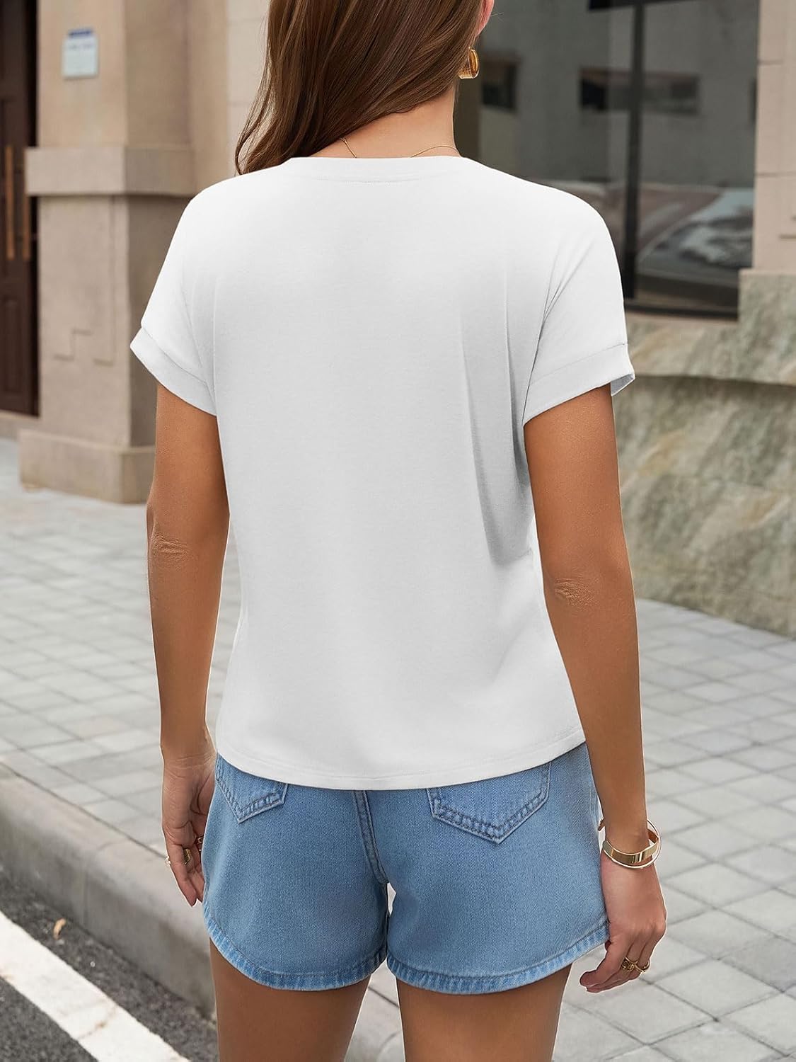 UNCLECAT Womens Crop Tops Cap Sleeve Cropped T Shirts Crewneck Loose Fit Short Sleeves Tees Summer Fashion Clothes - Image 3