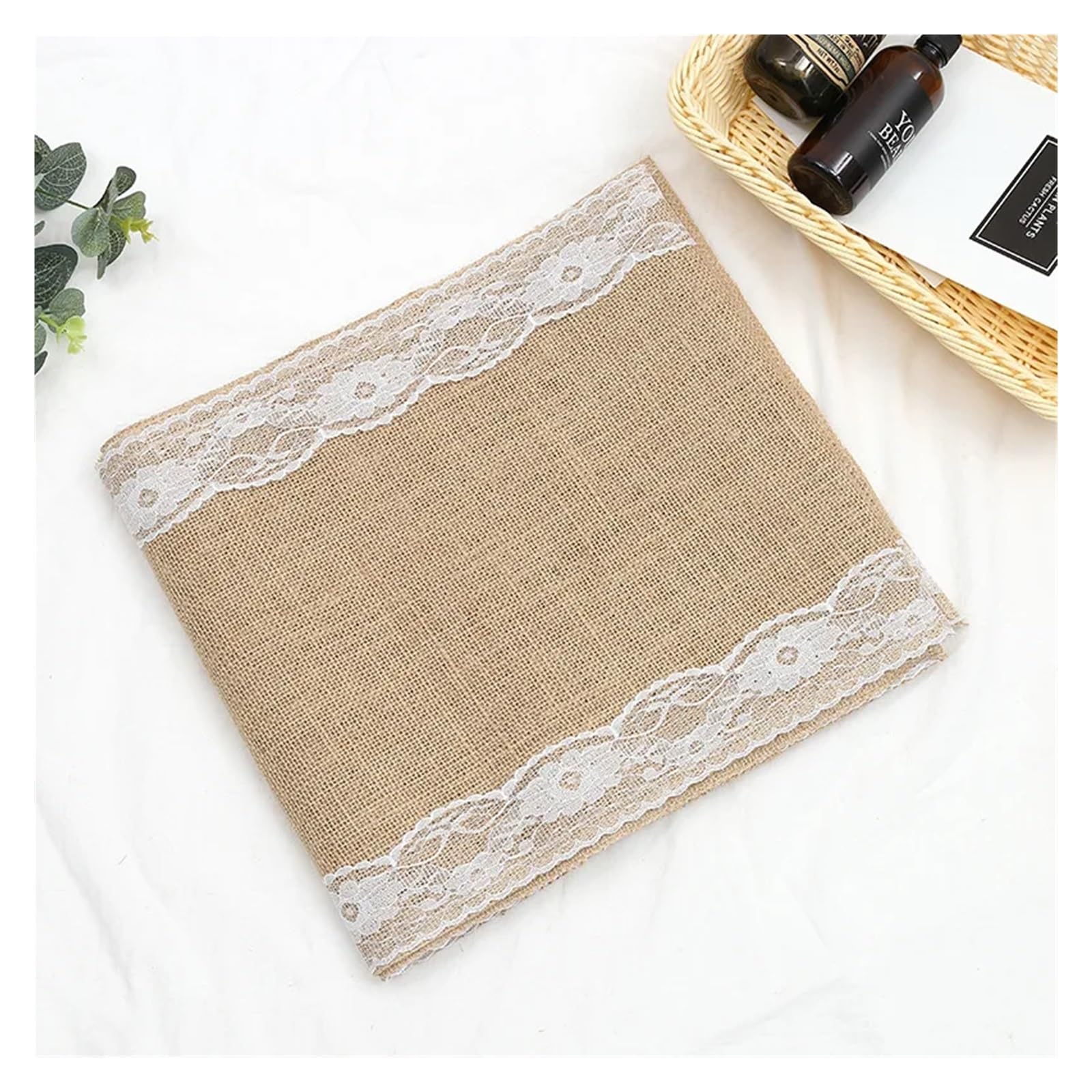 Runner Da Tavola Natalizio 275 cm juta lino iuta tavolo gadget matrimonio sala da pranzo tovaglia ristorante runner(Lace 1)