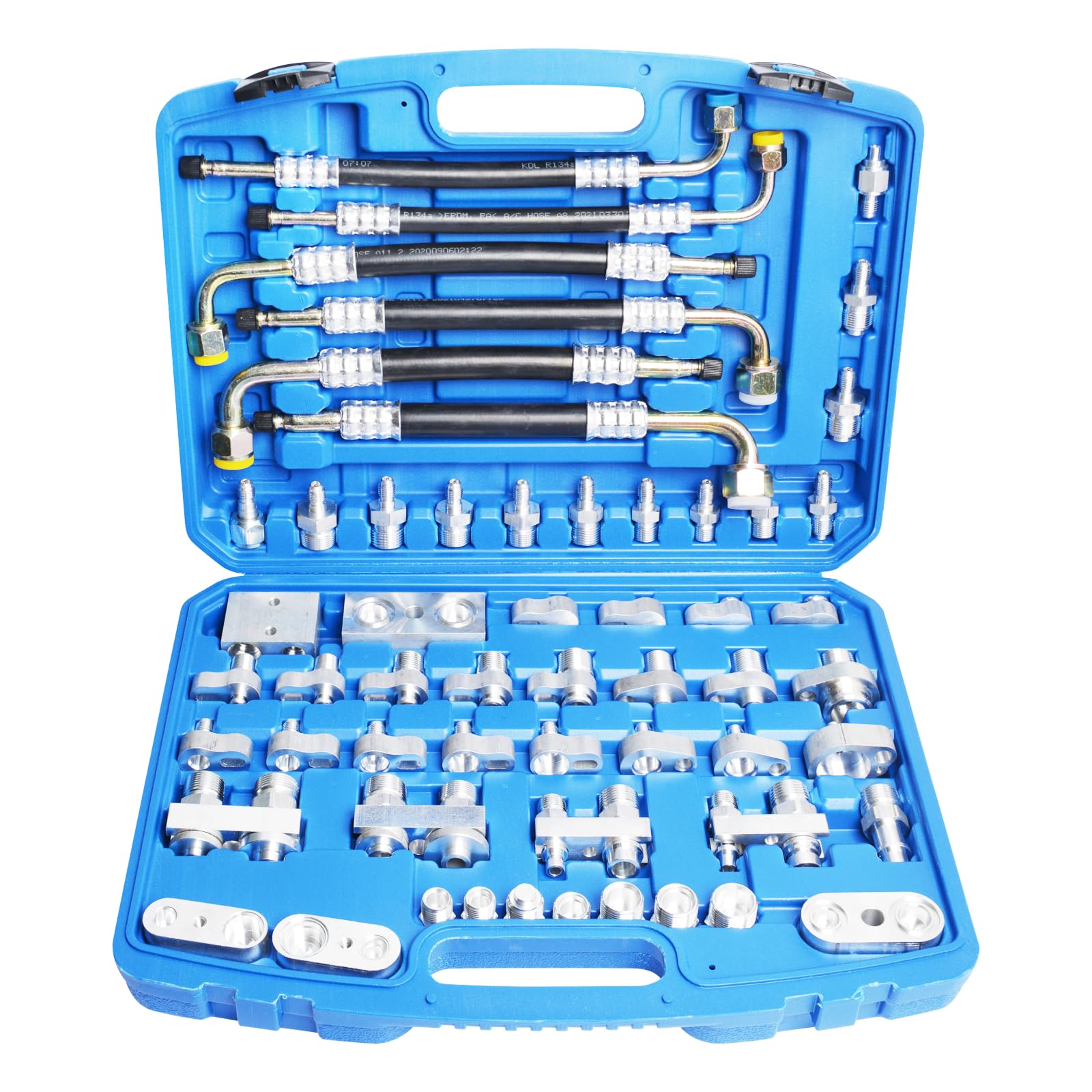 JAHEZYAN 56PCS Automotive Air Conditioner Leak Test Kit, A/C Compressor Detection Repair Tool Kit, Air Conditioning Leak Detector