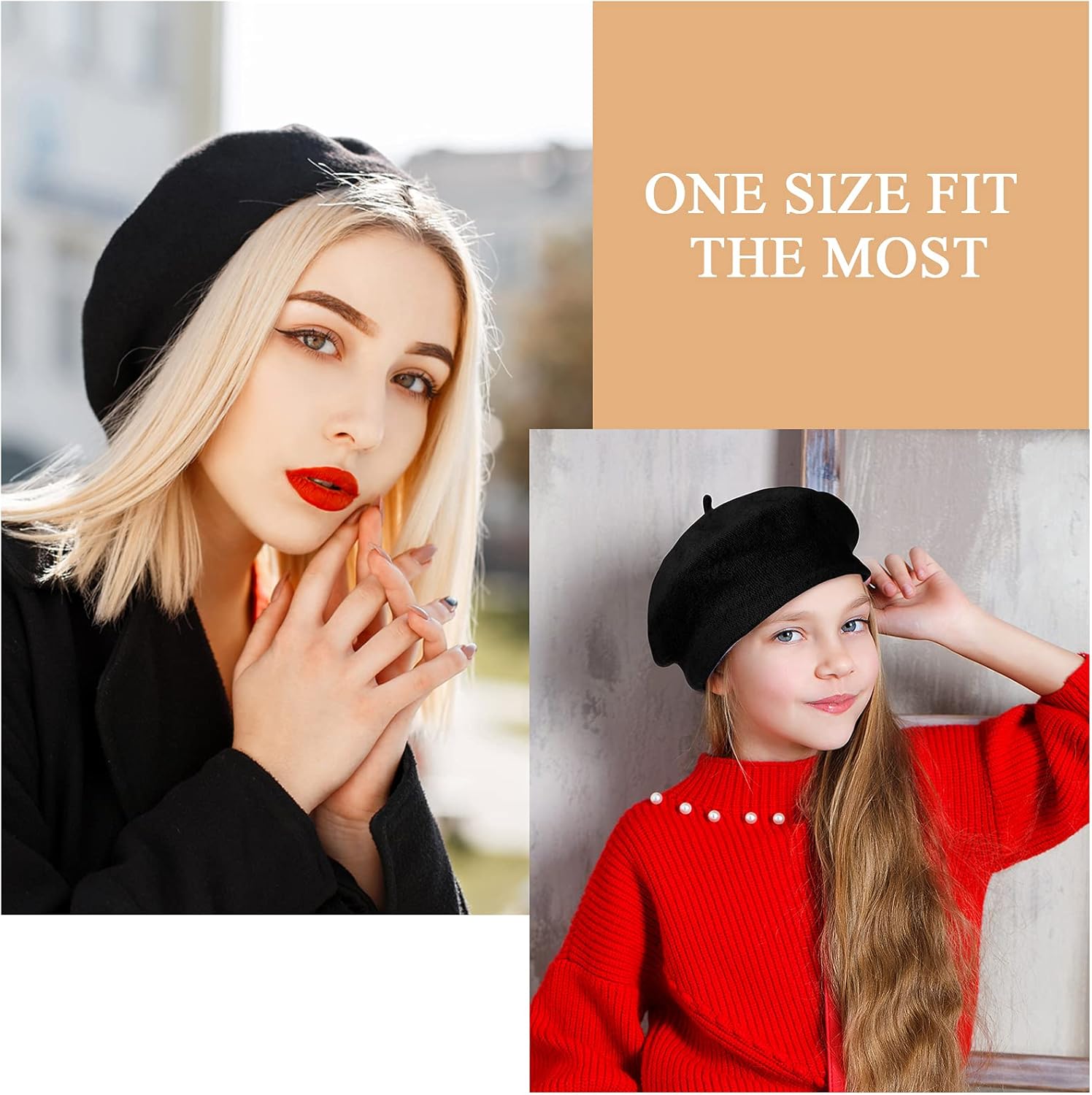 BBTO 12 Pieces Beret Hats for Women French Baggy Hat Christmas Solid Color Casual Classic Sweet Artist Cap for Women - Image 5