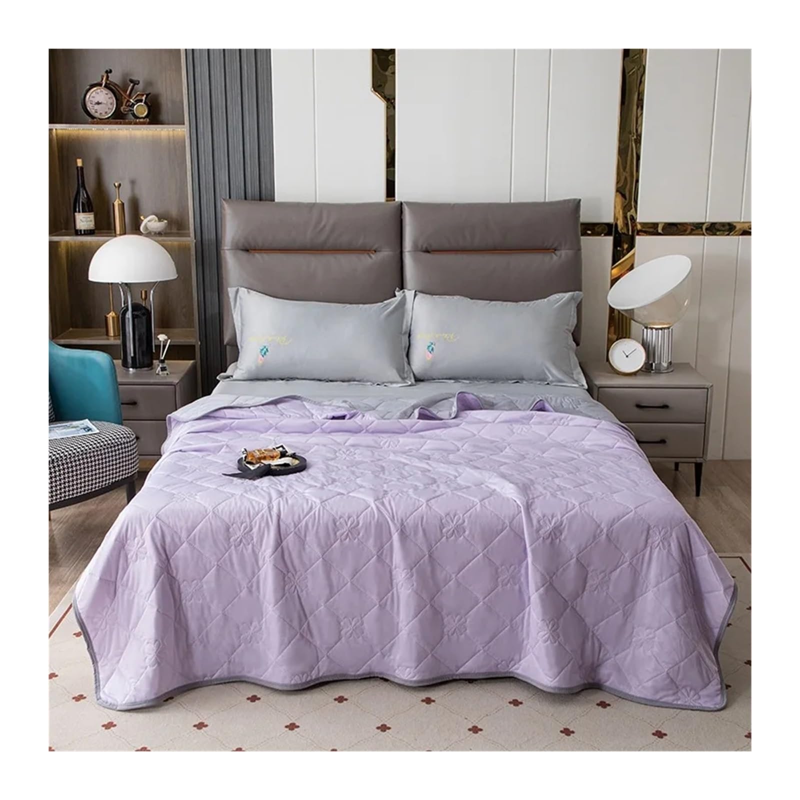 EBzvblxm Cooling Blanket for Summer, Cooling Blanket Multicolor Multi Sizes Lightweight Breathable Machine Washable Embossing(Purple,200x230cm)