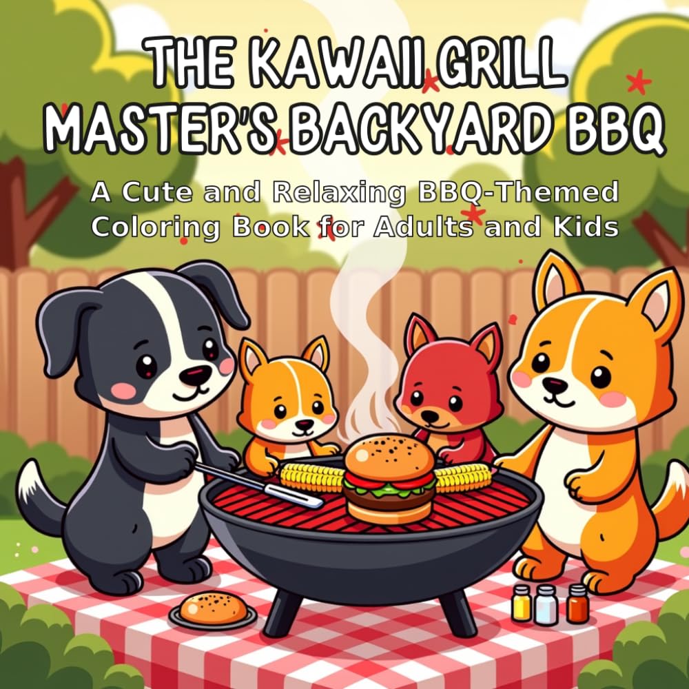 The Kawaii Grill Master's Backyard BBQ: A Cute and Relaxing BBQ-Themed Coloring Book for Adults and Kids
