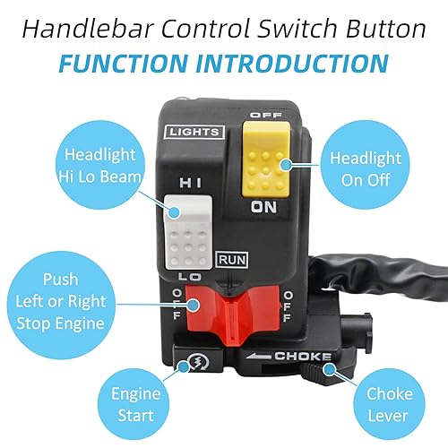 Miniatura 3 de M MATI 35200-HC4-004 Interruptor de control de botón para faros delanteros para Honda FourTrax 300 TRX300 TRX300FW 1988-1995 35200-HC5-000