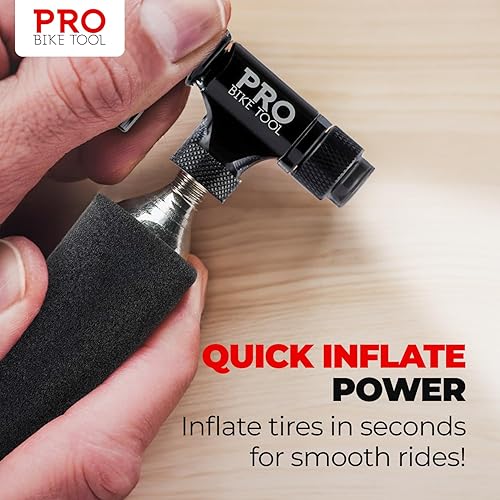 Vista 13 de PRO BIKE TOOL CO2 Cartridges - Threaded CO2 Canisters for Bike Tires - Quick Inflation for Road, MTB, Cyclocross, Gravel, Hybrid Bikes - Portable