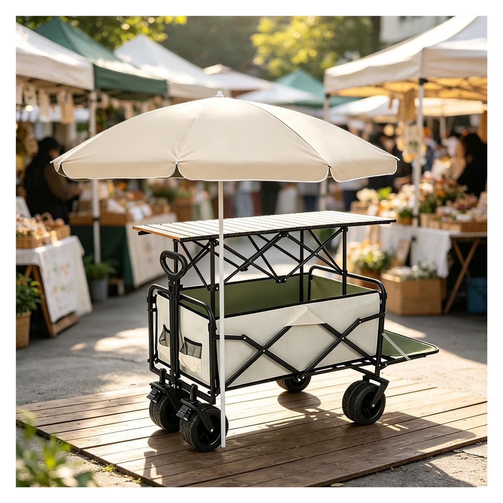 Zewnętrzny przenośny wózek do sprzedaży żywności Składany stojak na stragan