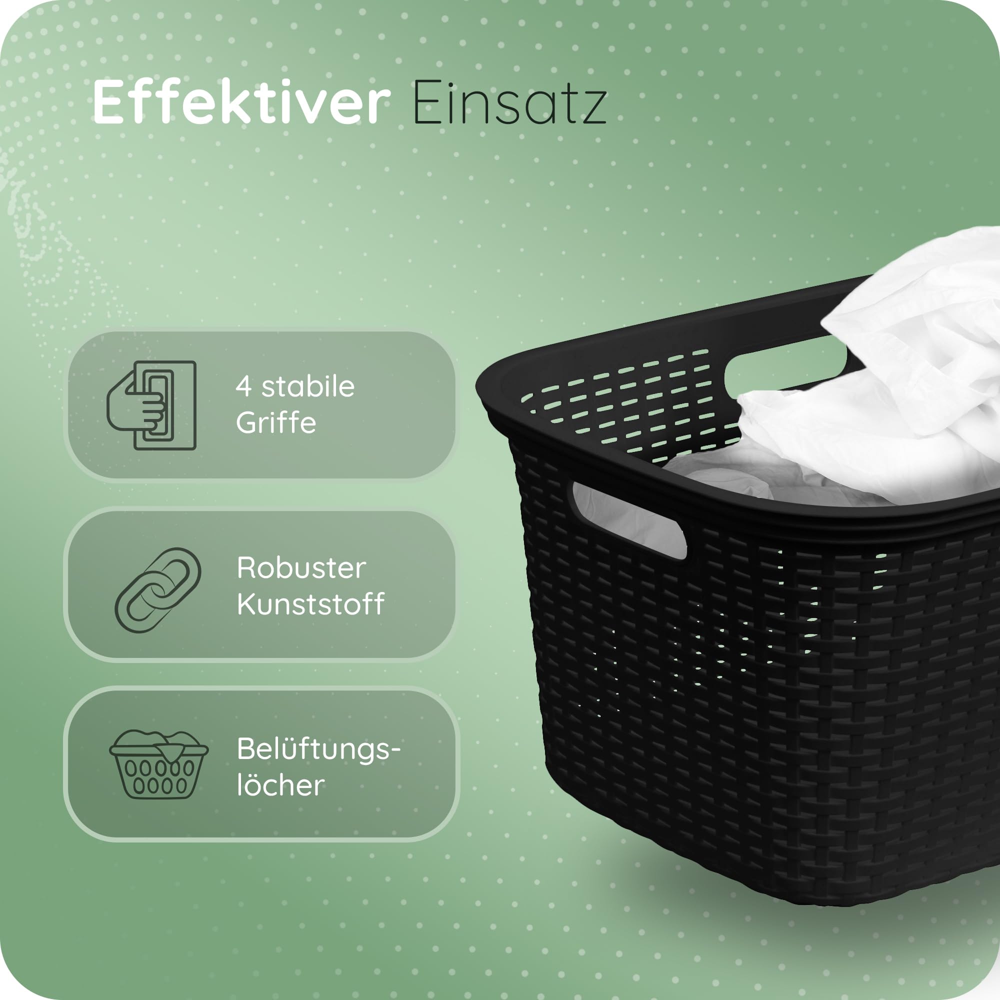 Novaliv 2-delige Rotan Wasmand Met 4 Handgrepen 40L Zwart Wasboxset Wasemmer Wascontainer Voor Badkamerwas Vuile Was Wasmanden Huishoudelijke Accessoires Wasmandverzamelaar 1100172704