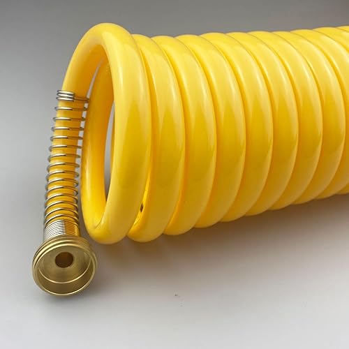 Miniatura 3 de Manguera de bobina de poliuretano resistente, manguera de jardín autoenrollable con accesorios de latón macizo, retráctil, resistente a la