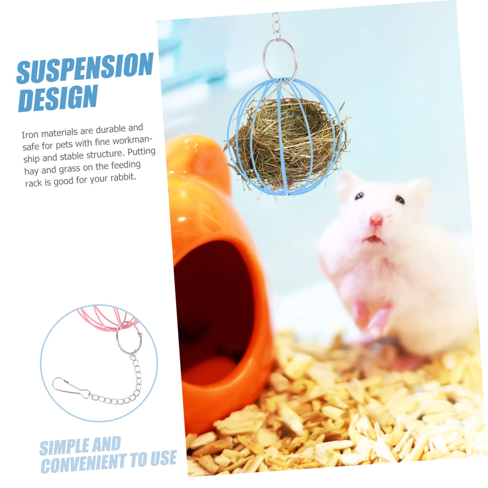 BESPORTBLE 10stücke Hängende Futterball Für Kaninchen Und Hamster Kreative Futterspender Für Käfige Mit Aufhängung Für Heu Und Gras