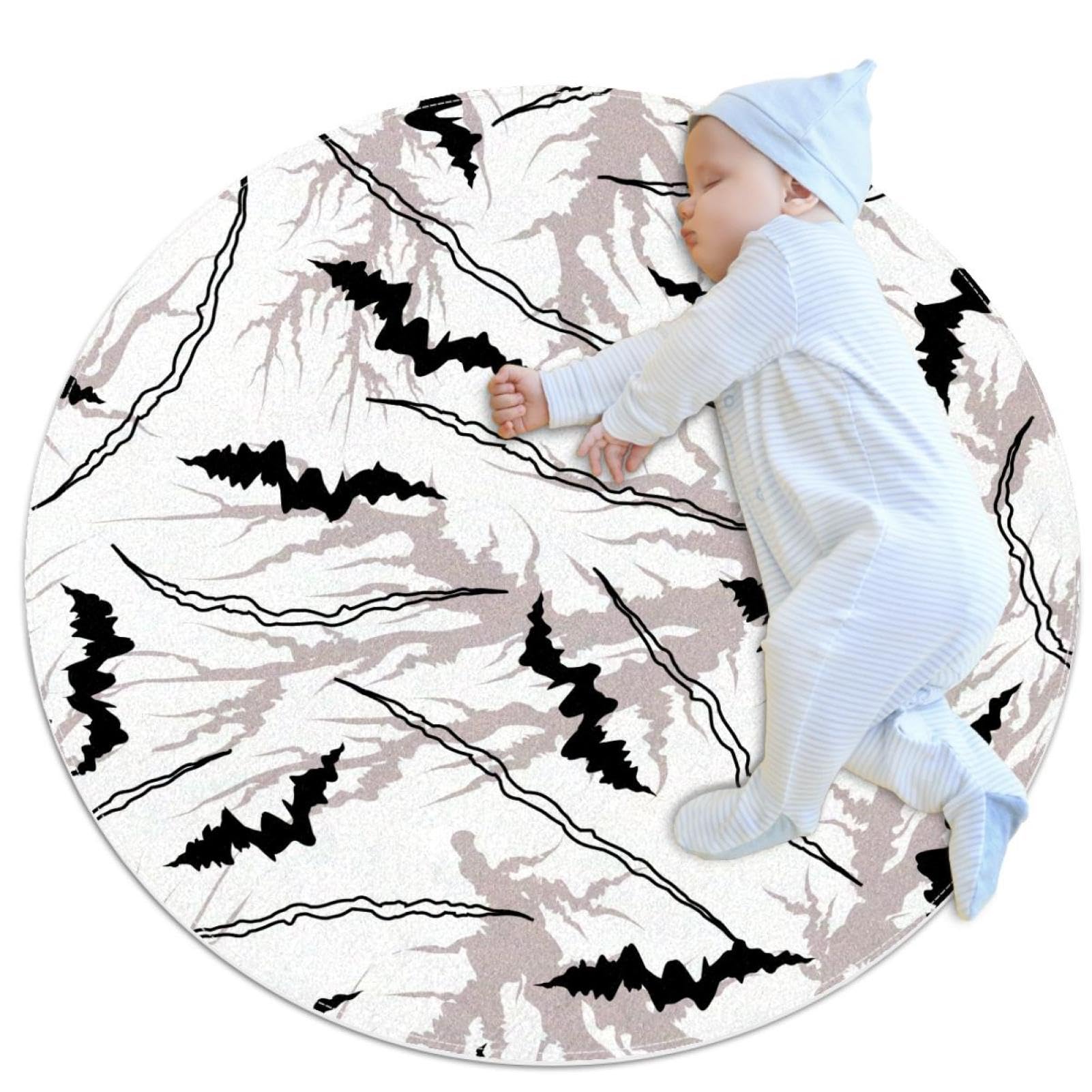 Tapis de salle de bain noir craquelé pour chambre d'enfant et salon