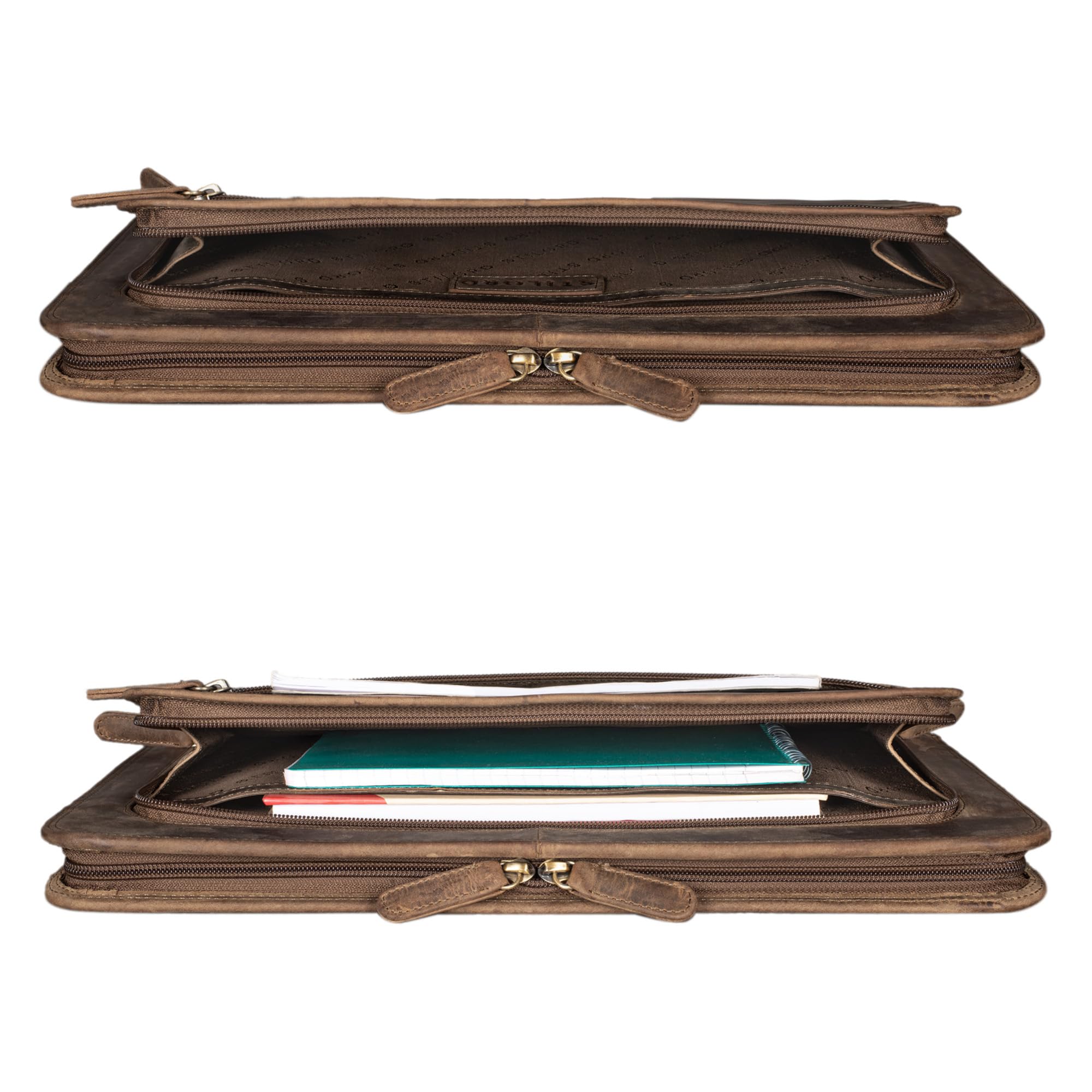 STILORD Elton Conférencier A4 Cuir Véritable Vintage Porte-Documents Housse pour MacBook 13,3 Pouces Marron
