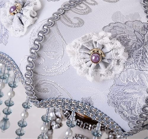 Miniatura 4 de Best To Buy Lámpara de mesa clásica Tiffany estilo europeo, lámpara de noche de tela retro hecha a mano, estilo victoriano, estilo victoriano,