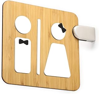 3DP Signs - Segnale bifacciale a Bandiera, a Rilievo (Bagno Uomo Donna, Restroom, Toilette, WC) [PROJ06]. Cartello sporgente per corridoio e Ambienti. (Styled Knot)