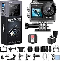 Vista 1 de AKASO Brave 4 Pro 4K30FPS Cámara de Acción - Videocámara Subacuática de 131 pies Cámara Impermeable con Pantalla Táctil EIS Avanzado Control Remoto