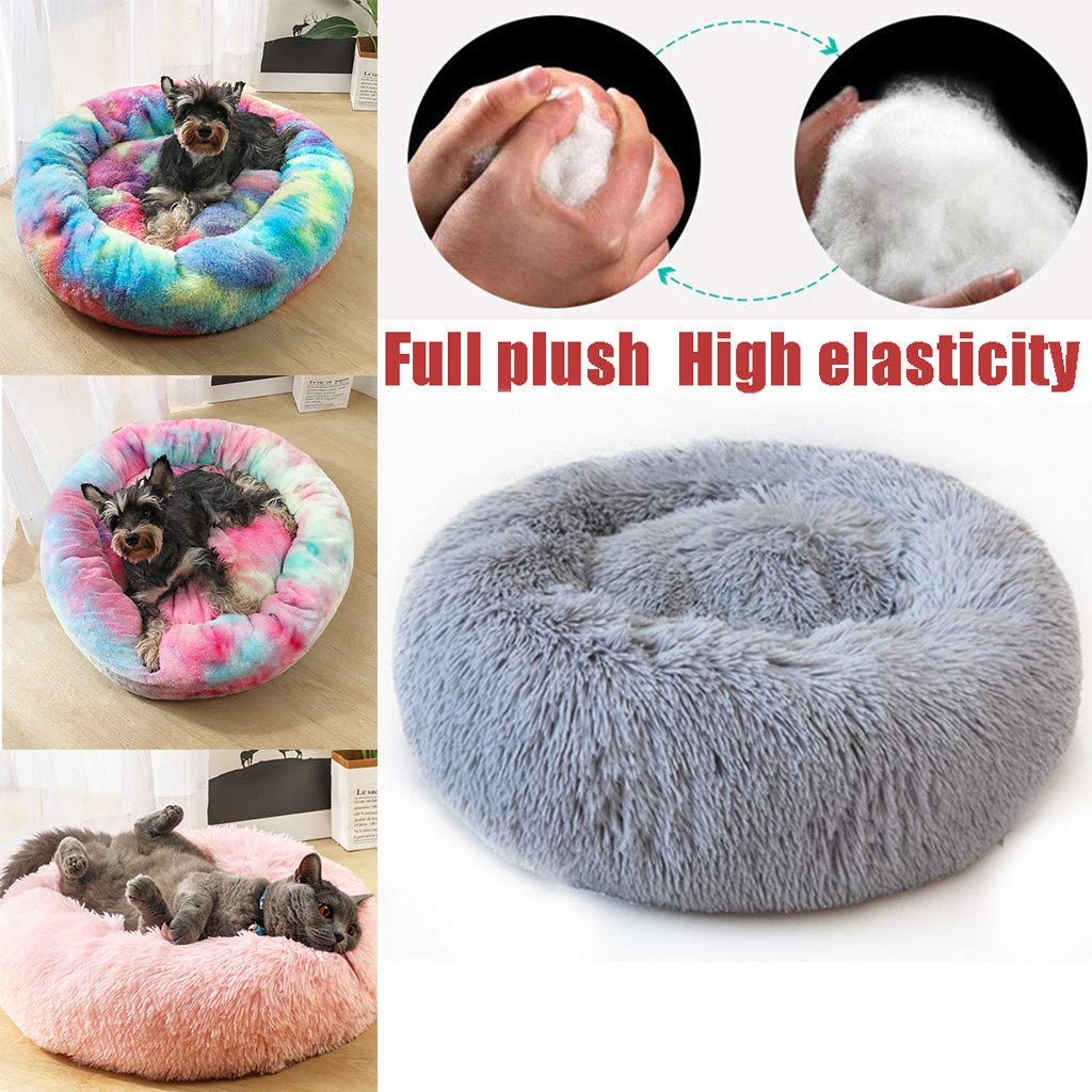Smniao Hundebett Rund – Plüsch, Waschbar, Durchmesser 50 Cm, Grün, Für Katzen & Hunde