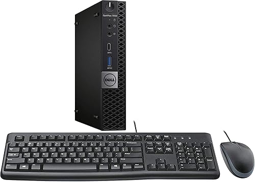 Dell Optiplex 7050 Micro escritorio, Intel i7, 16 GB de RAM, SSD de 256 GB, WiFi, teclado y mouse, Windows 11 Pro (renovado)
