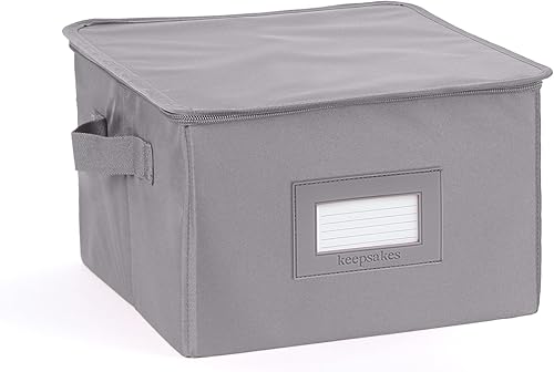 Covermates Keepsakes - Caja de almacenamiento con cremallera superior - Poliéster resistente - Asas reforzadas - Diseño apilable - Almacenamiento