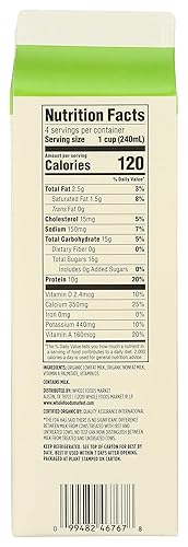 Vista 2 de 365 By Whole Foods Market, Leche orgánica al 1%, 32 onzas líquidas