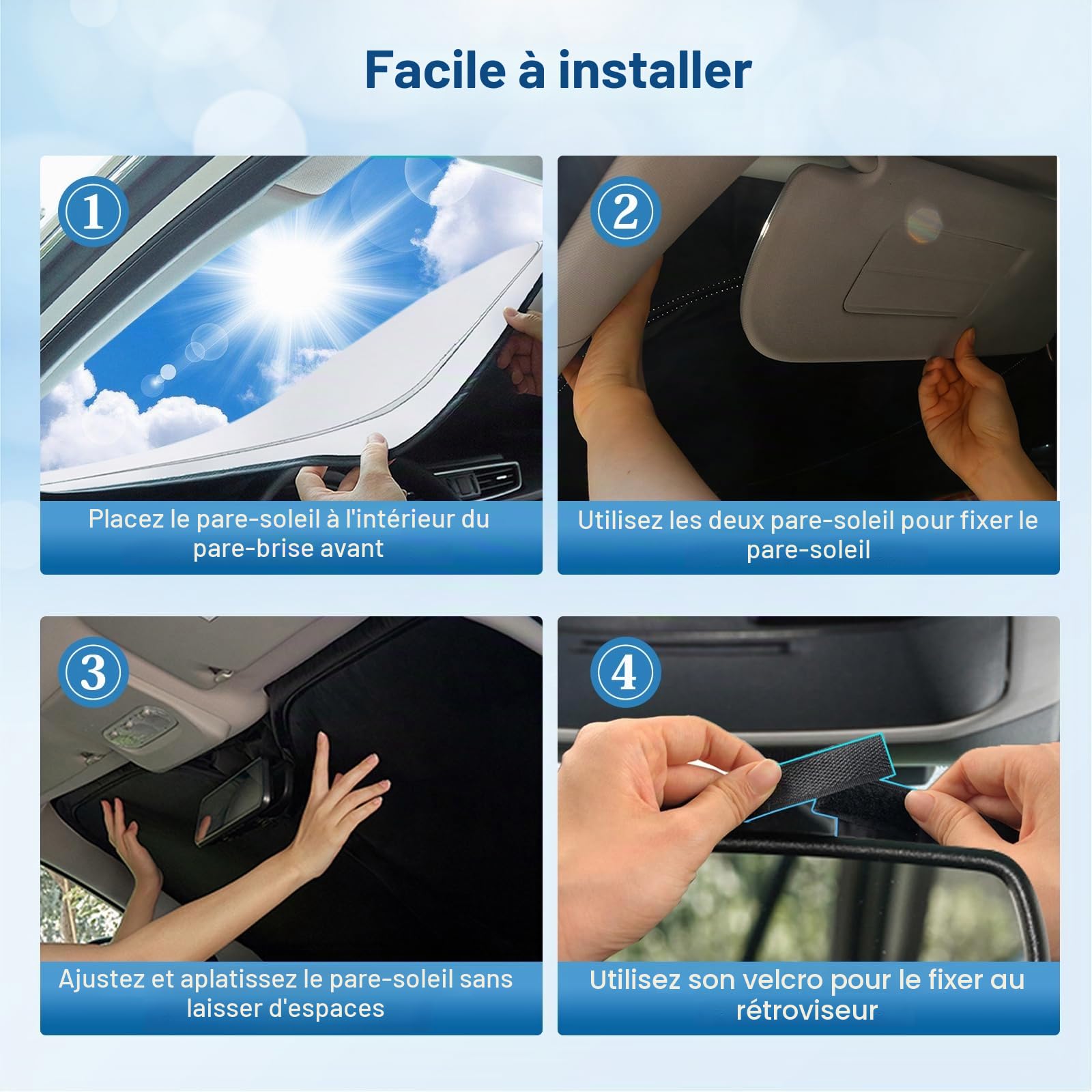 Pare-Soleil Auto Compatible avec Dacia Sandero 3/Dacia Sandero Stepway 3/Dacia Jogger 2021-2025, Couverture pour Pare-Brise Avant, Protection Solaire, Pliable, Bloque Rayons UV