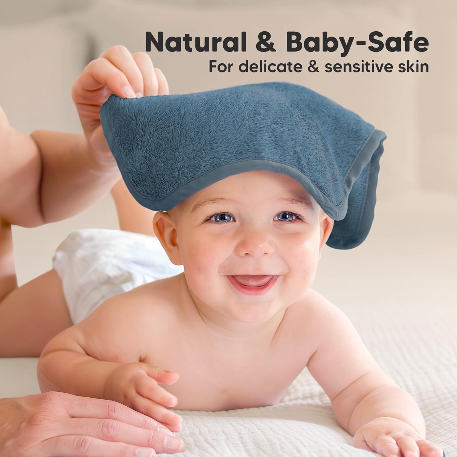 KeaBabies Baby Washcloths for Newborns, Kids and Baby Towel with Hood for Girls, Boys - Soft, Absorbent Bath Cloth and Face Washcloths - Soft, Absorbent, 100% Cotton Hooded Kids Towel