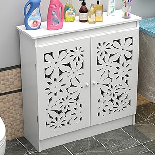 Genérico Estante de PVC para radiador con 2 Puertas, Color Blanco, para salón y Dormitorio, con protección para tuberías, Elegante decoración para el hogar (60 x 80 x 20 cm)