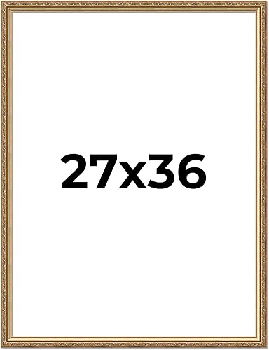Vista 105 de Poster Palooza Marco de fotos de madera tradicional dorado antiguo de 6 x 18 pulgadas con plexiglás acrílico UV, respaldo de tablero de espuma