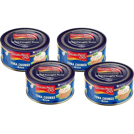 Golden Prize Tuna Chunks in Brine, 185g(Pack of 4)