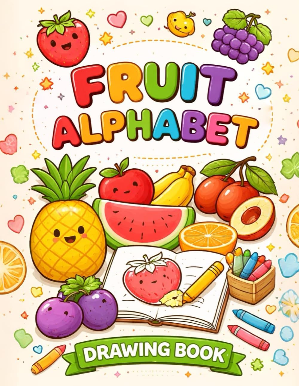 ABC Fruit Coloring Book for Kids All Ages | Learn Alphabet with Fun Fruit Illustrations | Preschool Activity Book
